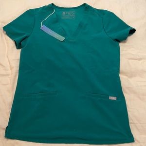 Figs hunter green scrub top XS
